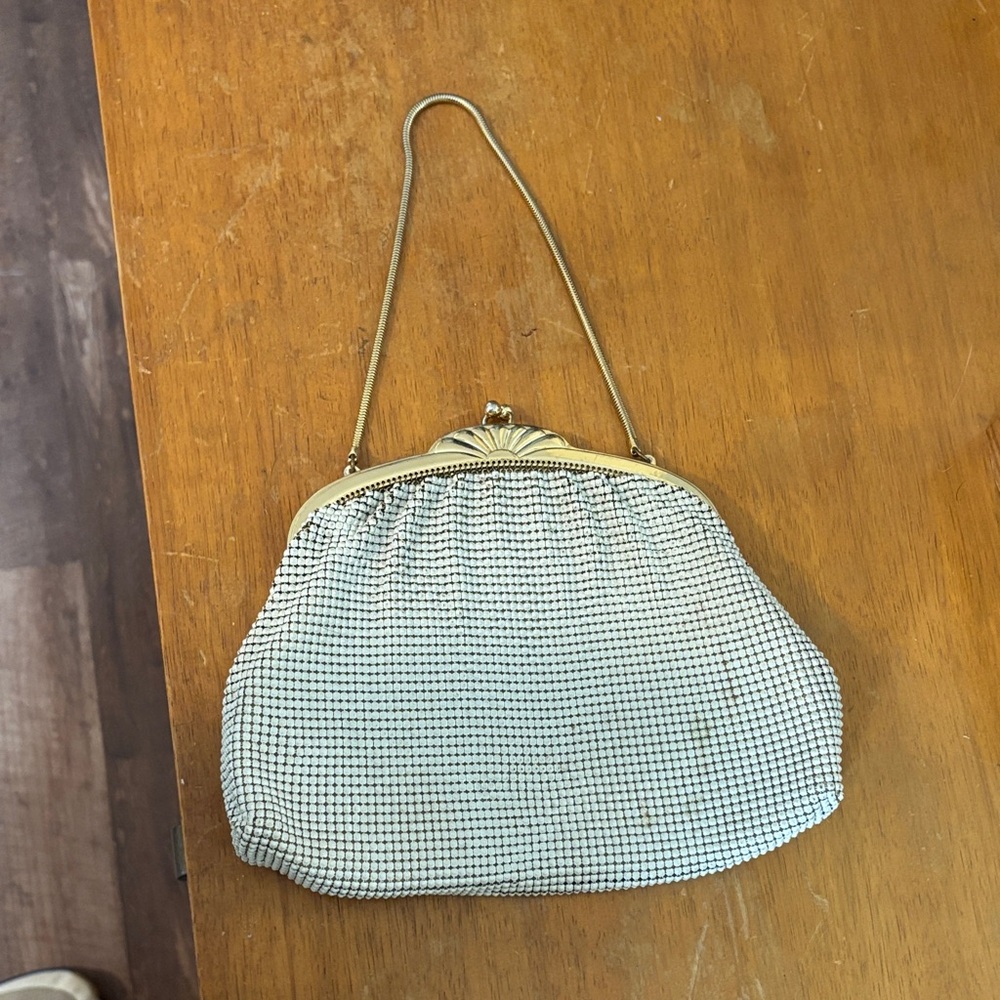 Vintage Whiting & Davis Silver and Black Clutch